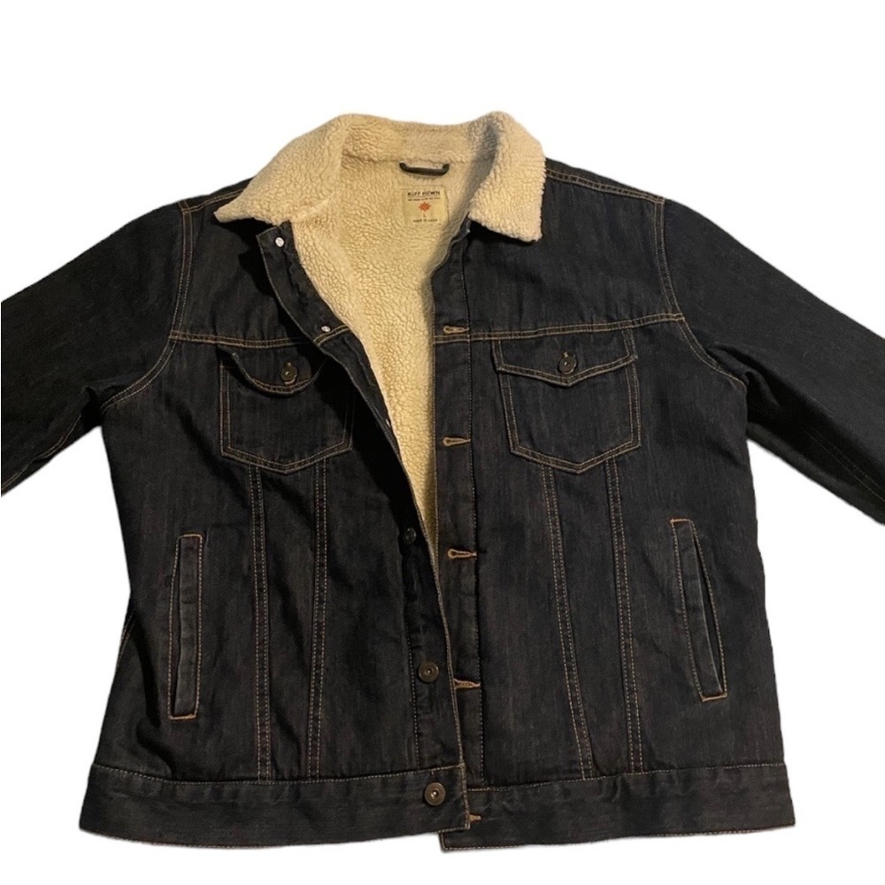 RUFF HEWN Denim / Sherpa Trucker Jacket Size Large — almost brand new - Picture 4 of 9